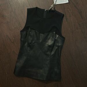 Theory leather bustier top